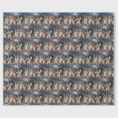 Papier Cadeau Rough Collie Halloween Éffrayant (Plat)