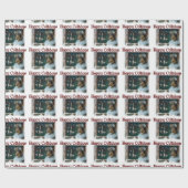 Papier Cadeau Rough Collie Joyeux Collidays Noël (Plat)