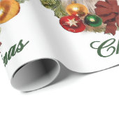 Papier Cadeau Rough Collie Noël (Coin rond)