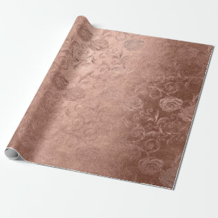 Papier Cadeau Rougissent floraux monochromatiques floraux d'or