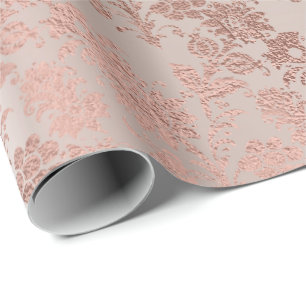 Papier Cadeau Rougissent le Faux floral VIP d'or de rose de rose
