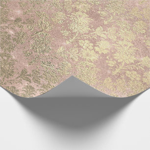 Papier Cadeau Rougissent le luxe floral de cottage de poudre