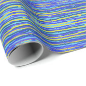 Papier cadeau Rouleau Bleu Bandes (Coin rond)