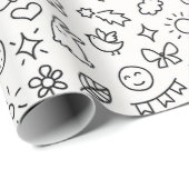 Papier Cadeau Rouleau de coloriage continu géant Doodles (Coin rond)