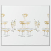 Papier Cadeau Rouleau de mariage élégant au Champagne (Plat)