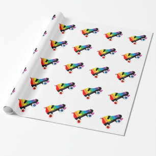 Papier Cadeau roulettes arc-en-ciel