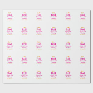 Papier Cadeau Roulons heureux 10e anniversaire ajouter nom retro