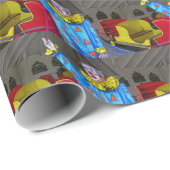 Papier Cadeau Roundabout Clown (Coin rond)
