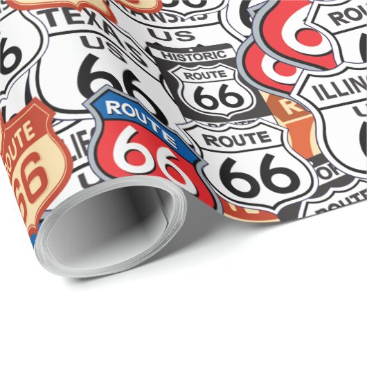 Papier Cadeau Route 66 (Coin rond)