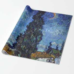 Papier Cadeau Route avec cyprès de Van Gogh Impressionnisme