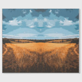 Papier Cadeau Route de Campagne Ensoleillée d'Été Champ Rustique (Plat)