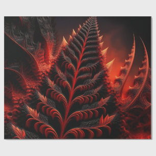 Papier Cadeau Route Fractée Noire & Rouge Mandelbrot Vers L'Enfe