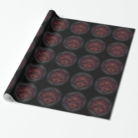 Papier Cadeau roux noir roux 20 dice ttrpg d&d (Déroulé)