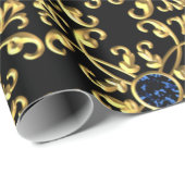 Papier Cadeau Royal Black (Coin rond)