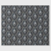 Papier Cadeau Royal Black & Silver King of the Dead Christmas (Plat)