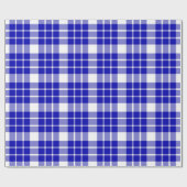 Papier Cadeau Royal Blue and White Plaid|Grand Motif| (Plat)