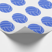 Papier Cadeau Royal Blue and White Volleyball (Coin)