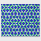 Papier Cadeau Royal Blue Emerald Green What XL Marocain #4DS (Plat)