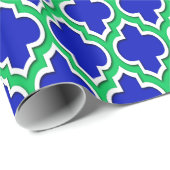 Papier Cadeau Royal Blue Emerald Green What XL Marocain #4DS (Coin rond)