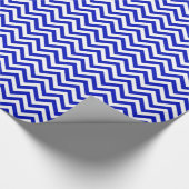 Papier Cadeau Royal Blue et Blanc Grand Chevron Motif V (Coin)