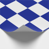 Papier Cadeau Royal Blue et White À damiers Motif (Coin)