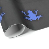 Papier Cadeau Royal Blue Frog (Coin rond)
