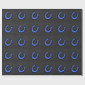 Papier Cadeau Royal Blue Horseshoe (Plat)