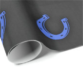 Papier Cadeau Royal Blue Horseshoe (Coin rond)