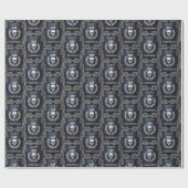 Papier Cadeau Royal Blue & Silver King of the Dead Christmas (Plat)