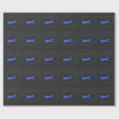 Papier Cadeau Royal Blue Small Plane (Plat)