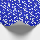 Papier Cadeau Royal Blue White Ancres 2Dir Motif (Coin)