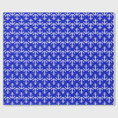Papier Cadeau Royal Blue White Ancres 2Dir Motif (Plat)