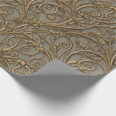 Papier Cadeau Royal Bronze Floral Ornate Damask (Coin)