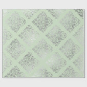 Papier Cadeau Royal Carré Damask Mint Green Silver Vip (Plat)