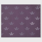 Papier Cadeau Royal Crown Princess Amethyst Purple Plum Grey (Plat)