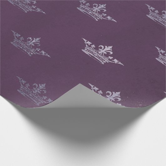 Papier Cadeau Royal Crown Princess Amethyst Purple Plum Grey (Coin)