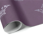 Papier Cadeau Royal Crown Princess Amethyst Purple Plum Grey (Coin rond)