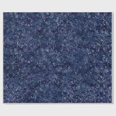 Papier Cadeau Royal Damask broyé Velvetc Emerald Blue Navy (Plat)
