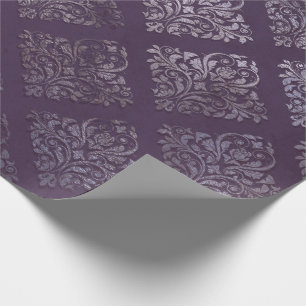 Papier Cadeau Royal Damask Distressed Plum Plum Floral Cottage