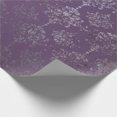 Papier Cadeau Royal Damask Distressed Plum violet Plum gris flor (Coin)