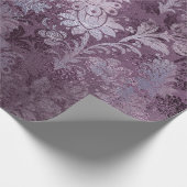 Papier Cadeau Royal Damask Distressed Plum violet Plum gris flor (Coin)