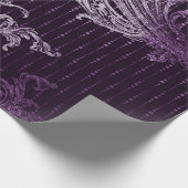 Papier Cadeau Royal Damask Métallurgique Purple Floral Drops Amé (Coin)