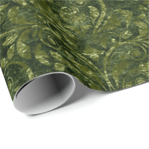 Papier Cadeau Royal Damask Velvet broyé Woodland Deep Green