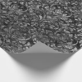 Papier Cadeau Royal Damask Velvet concassé Black Burgundy Maroon (Coin)