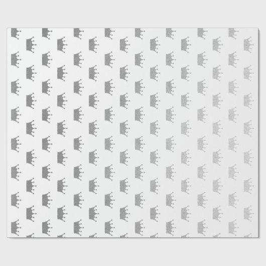 Papier Cadeau Royal Glam Silver Crown Princesse White Vip (Plat)