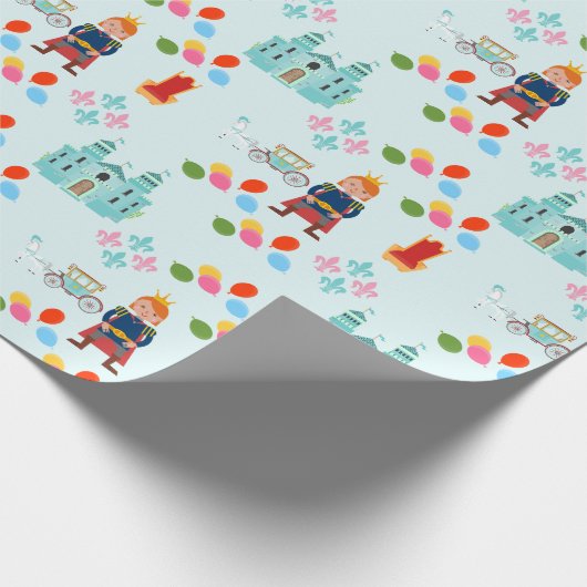 Papier Cadeau Royal Prince Boy fête d'anniversaire (Coin)