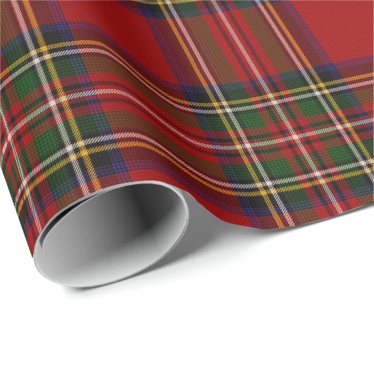 Papier Cadeau Royal Stewart Clan Tartan Plaid (Coin rond)