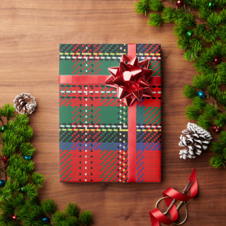 Papier Cadeau Royal Stewart rouge et vert écossais tartan motif