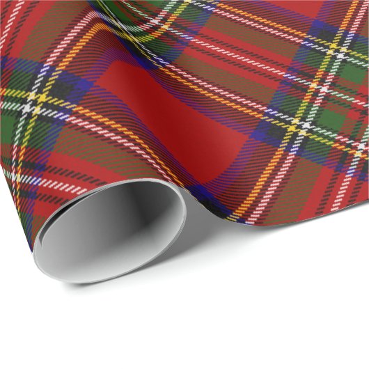 Papier Cadeau Royal Stewart Tartan Plaid Scottish Motif (Coin rond)