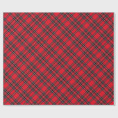 Papier Cadeau Royal Stewart tartan rouge noir plaid (Plat)